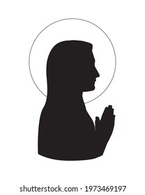 Our Lady logo Illustration Virgin Mary catholic religious vector