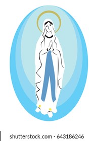 our lady of Lourdes Catholic vector, Blessed Virgin Mary 