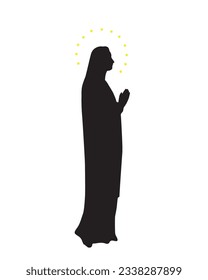 Unsere Dame Lourdes Illustration Jungfrau Maria katholische religiöse Vektorgrafik