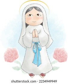 our lady of lourdes clipart