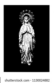 Our Lady Of Lourdes Vector Catholic 