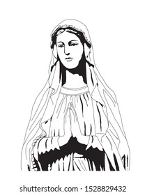 Our Lady Of Lourdes Virgin Mary Catholic Vector