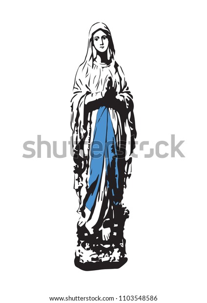 Our Lady Of Lourdes Virgin Mary Vector Catholic