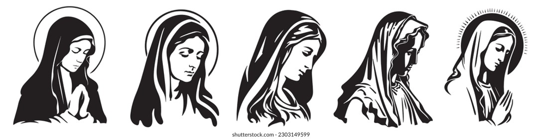 Our Lady Madonna, virgin Mary vector illustration. svg
