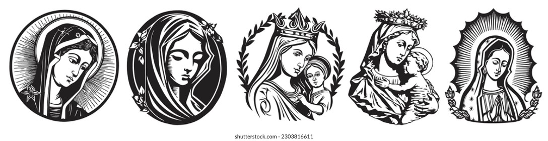 Our Lady, Madonna, Virgin Mary vector. svg