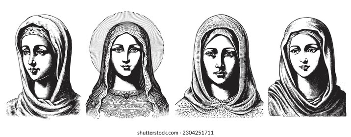 Our Lady Madonna Virgin Mary Mother of Got vector illustration