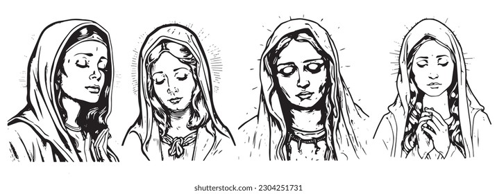 Our Lady Madonna Virgin Mary Mother of Got vector illustration