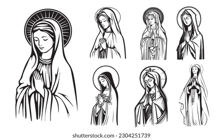 Our Lady Madonna Virgin Mary Mother of Got vector illustration