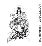 Our Lady of Mount Carmel Illustration Virgin Mary catholic religious vector
