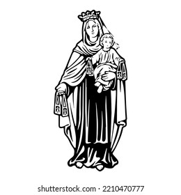 Our Lady of Mount Carmel, or Virgin of Carmel, Blessed Virgin Mary in her role as patroness of the Carmelite Order