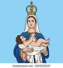 Our Lady of the Nativity Colored Vector Illustration