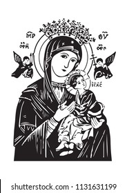 Our Lady of Perpetual Help Madonna and child vector