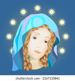 Our Lady the Queen of Peace, a stylized portrait