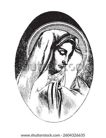 Our Lady of Sorrow vector Virgin Mary catholic religious Illustration
