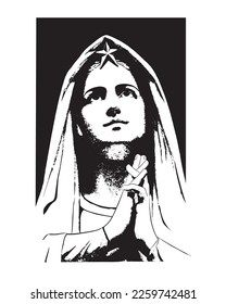 Our Lady of Star Catholic religious Illustration Virgin Mary vector