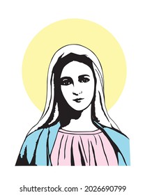 Our Lady Vector Virgin Mary Religious Stock Vector (Royalty Free ...