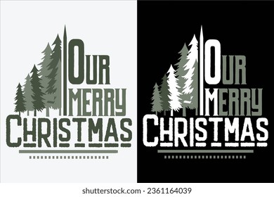 Our merry christmas day T-shirt design vector art jesus santa 