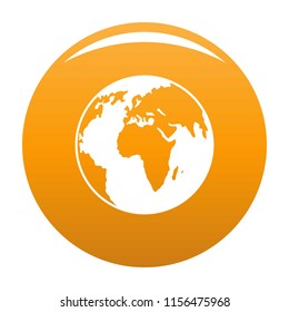 Our planet icon. Simple illustration of our planet vector icon for any design orange