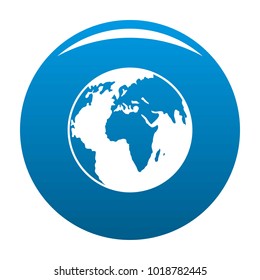 Our planet icon vector blue circle isolated on white background 