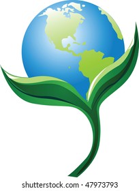 Our planet in leaves. An ecology theme.