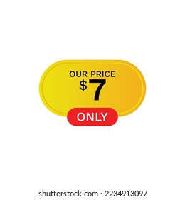 Nuestro precio 7 $ solamente, etiqueta, precio, etiqueta de precio, descuento
