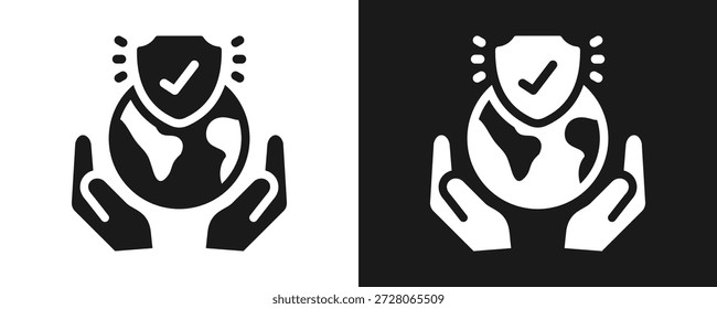 Nuestro Icono De La Responsabilidad Fija El Glifo En Fondo Blanco Y Negro