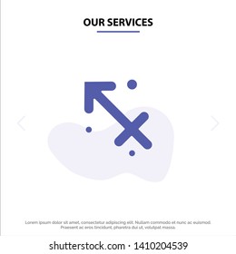 Our Services Astrology, Sagittarius, Zodiac, Greece Solid Glyph Icon Web card Template
