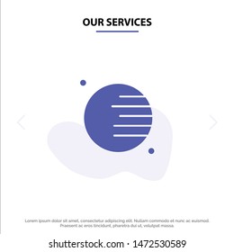 Our Services Astronomy, Planet, Space Solid Glyph Icon Web card Template