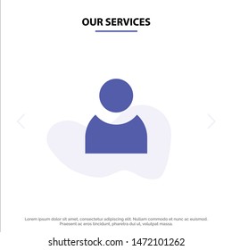 Our Services Avatar, User, Basic Solid Glyph Icon Web card Template