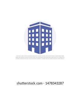 Our Services Building, Office, American Solid Glyph Icon Web card Template