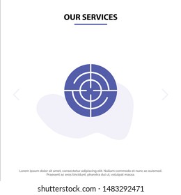 Our Services Define, Gps, Location, Navigation Solid Glyph Icon Web card Template