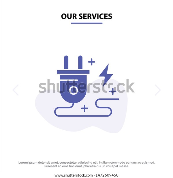 Our Services Energy, Plug, Power, Nature Solid\
Glyph Icon Web card\
Template
