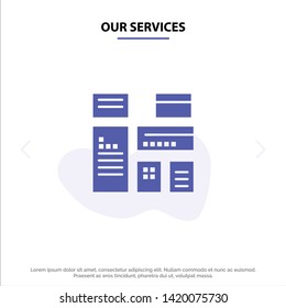 Our Services Native, Advertising, Native Advertising, Marketing Solid Glyph Icon Web card Template