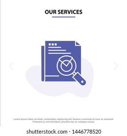 Our Services Page, Search, Web, Page Search, Layout Solid Glyph Icon Web card Template