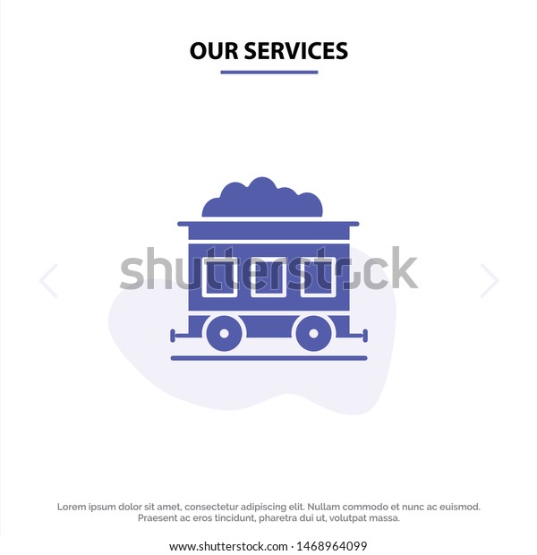 Our Services\
Pollution, Train, Transport Solid Glyph Icon Web card Template.\
Vector Icon Template\
background