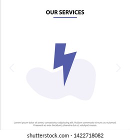 Our Services Power, Basic, Ui Solid Glyph Icon Web card Template