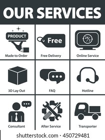 Our services symbol icon set design. Vector illustration