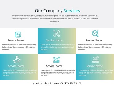 Our Services template a4 page print business profile annual report brochure catalog corporate Landscape Layout Portfolio Abstract Presentation leaflet Webpage Creative PowerPoints magazine