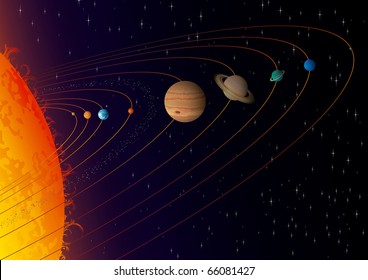 Our Solar System. 
"Full compatible. Created with gradients."