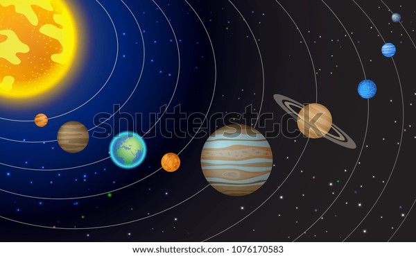 Our Solar System Light Starts Universe Stock Vector (Royalty Free ...