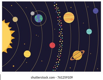 Vecotr Solar System Illustration Stock Vector (Royalty Free) 159085724 ...