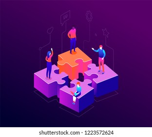 Our team - modern colorful isometric vector illustration