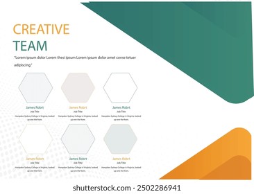 Our Team template a4 page print business profile annual report brochure catalog corporate Landscape Layout Portfolio Abstract Presentation leaflet Webpage Creative PowerPoints magazine