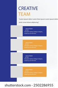 Unsere Teamvorlage a4 Seite drucken Geschäftsprofil Geschäftsbericht Broschüre Katalog Corporate Landscape Layout Portfolio Abstrakte Präsentationsbroschüre Webpage Creative PowerPoints magazine