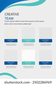 Our Team template a4 page print business profile annual report brochure catalog corporate Landscape Layout Portfolio Abstract Presentation leaflet Webpage Creative PowerPoints magazine