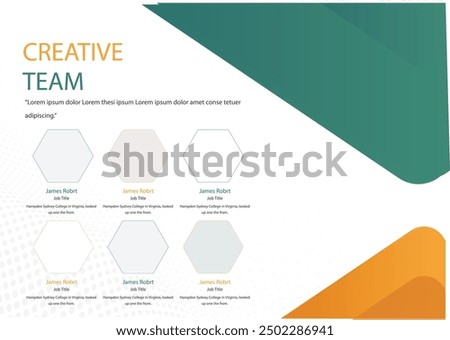Our Team template a4 page print business profile annual report brochure catalog corporate Landscape Layout Portfolio Abstract Presentation leaflet Webpage Creative PowerPoints magazine