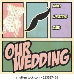 our wedding invitation, illustration in vector format