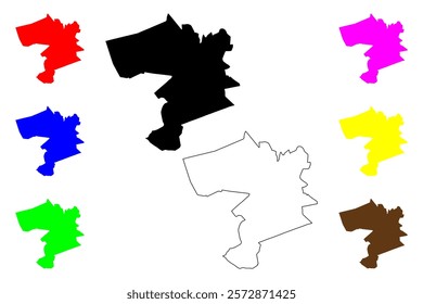 Ourinhos city (Federative Republic of Brazil, Sao Paulo state) map vector illustration, scribble sketch Ourinhos map map