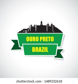 Ouro Preto skyline - Brazil - vector illustration