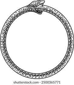  Círculo de Ouroboros con estilo dibujado a mano